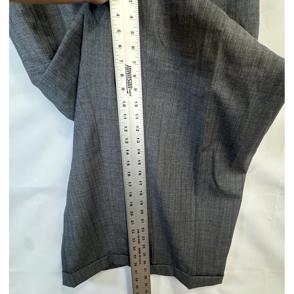 VTG 48L Lauren Ralph Lauren Wool Gray 2-Piece Suit Herringbone 40x28 Classic Fit - Picture 6 of 16